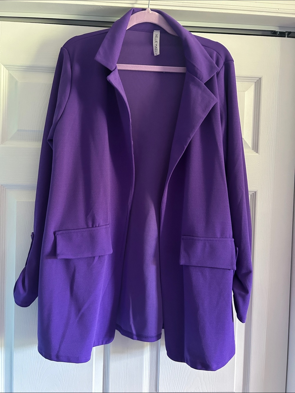 Bright Purple Open-Front Blazer Jacket
